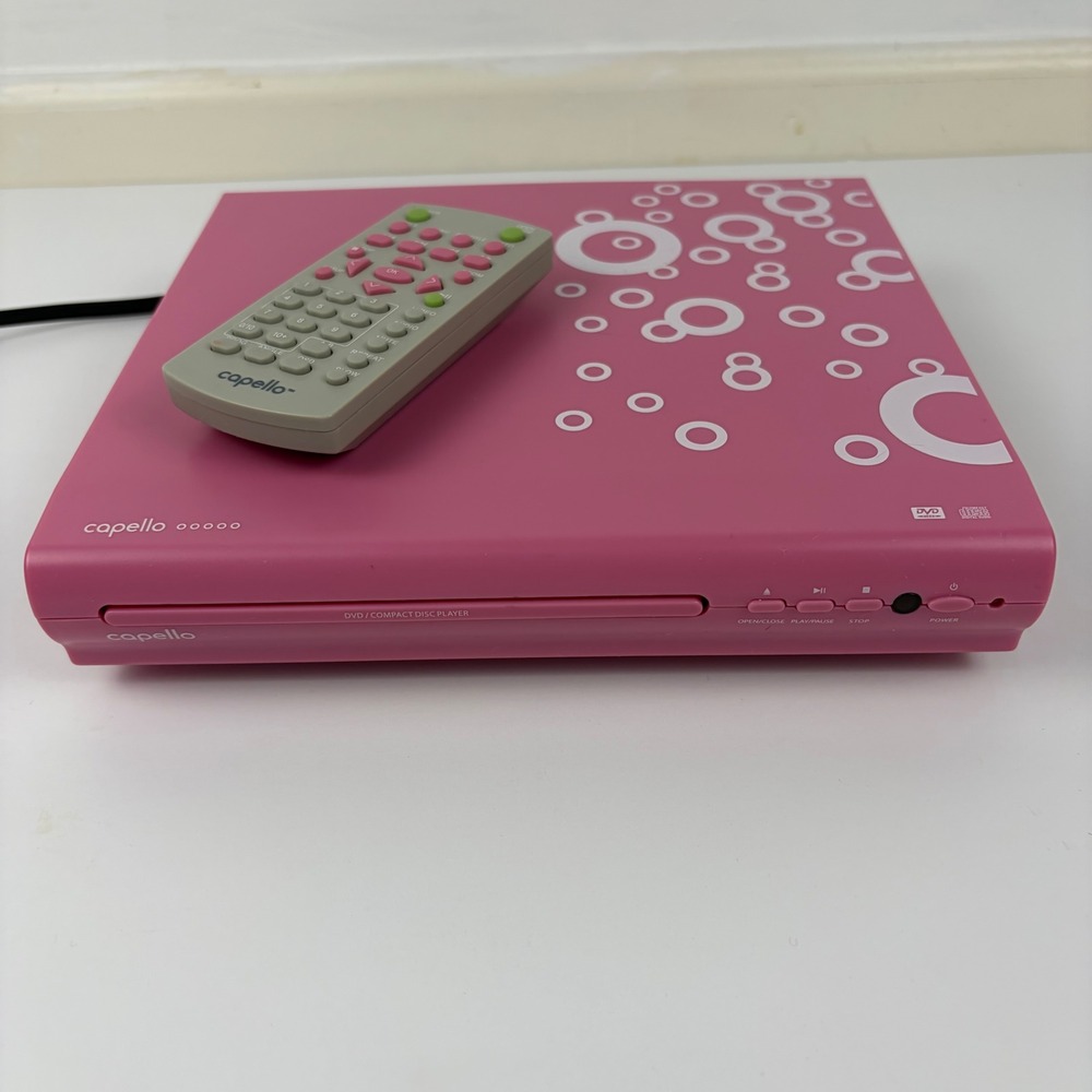 Capello Pink DVD CD Player w Remote Tested Working Cute Compact 2015